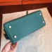 Hermes Malachite Clemence Kelly Retourne 28cm Handmade Bag