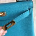 Hermes Turquoise Clemence Kelly Retourne 28cm Handmade Bag