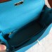 Hermes Turquoise Clemence Kelly Retourne 28cm Handmade Bag