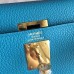 Hermes Turquoise Clemence Kelly Retourne 28cm Handmade Bag