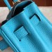 Hermes Turquoise Clemence Kelly Retourne 28cm Handmade Bag