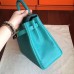 Hermes Blue Paon Clemence Kelly Retourne 32cm Handmade Bag