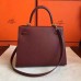 Hermes Bordeaux Epsom Kelly Sellier 28cm Handmade Bag