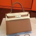 Hermes Brown Epsom Kelly Sellier 28cm Handmade Bag