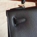 Hermes Black Epsom Kelly Sellier 28cm Handmade Bag