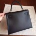 Hermes Black Epsom Kelly Sellier 28cm Handmade Bag