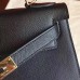 Hermes Black Epsom Kelly Sellier 28cm Handmade Bag