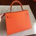 Hermes Orange Epsom Kelly Sellier 28cm Handmade Bag