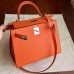 Hermes Orange Epsom Kelly Sellier 28cm Handmade Bag