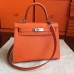 Hermes Orange Epsom Kelly Sellier 28cm Handmade Bag