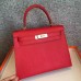 Hermes Red Epsom Kelly Sellier 28cm Handmade Bag