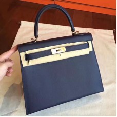 Hermes Sapphire Epsom Kelly Sellier 28cm Handmade Bag