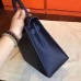 Hermes Sapphire Epsom Kelly Sellier 28cm Handmade Bag