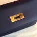 Hermes Sapphire Epsom Kelly Sellier 28cm Handmade Bag