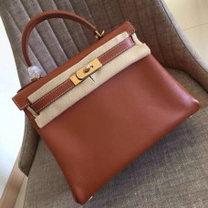 Hermes Gold Swift Kelly Retourne 28cm Handmade Bag