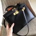 Hermes Black Swift Kelly Sellier 28cm Handmade Bag