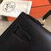 Hermes Black Swift Kelly Sellier 28cm Handmade Bag