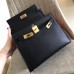 Hermes Black Swift Kelly Sellier 28cm Handmade Bag