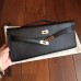 Hermes Black Epsom Kelly Cut Clutch Handmade Bag