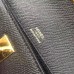 Hermes Black Epsom Kelly Cut Clutch Handmade Bag