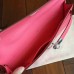 Hermes Rose Lipstick Epsom Kelly Cut Clutch Handmade Bag