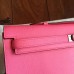 Hermes Rose Lipstick Epsom Kelly Cut Clutch Handmade Bag