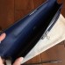 Hermes Sapphire Epsom Kelly Cut Clutch Handmade Bag