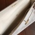 Hermes White Epsom Kelly Cut Clutch Handmade Bag