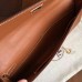 Hermes Gold Swift Kelly Cut Clutch Handmade Bag
