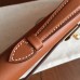 Hermes Gold Swift Kelly Cut Clutch Handmade Bag