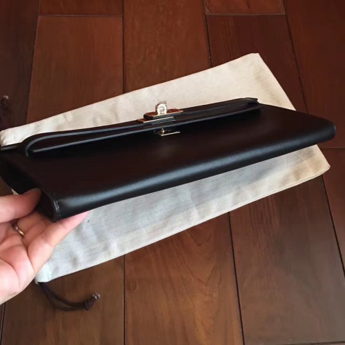 Hermès Kelly Cut Clutch Swift Black