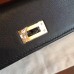 Hermes Black Swift Kelly Cut Clutch Handmade Bag