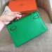 Hermes Bamboo Epsom Kelly Pochette Handmade Bag