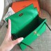 Hermes Bamboo Epsom Kelly Pochette Handmade Bag