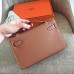 Hermes Gold Epsom Kelly Pochette Handmade Bag