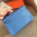 Hermes Celeste Epsom Kelly Pochette Handmade Bag