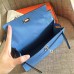 Hermes Celeste Epsom Kelly Pochette Handmade Bag