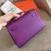 Hermes Cyclamen Epsom Kelly Pochette Handmade Bag