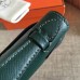 Hermes Malachite Epsom Kelly Pochette Handmade Bag