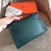 Hermes Malachite Epsom Kelly Pochette Handmade Bag