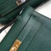 Hermes Malachite Epsom Kelly Pochette Handmade Bag