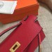 Hermes Rouge Vif Epsom Kelly Pochette Handmade Bag