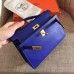 Hermes Electric Blue Epsom Kelly Pochette Handmade Bag