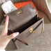 Hermes Etoupe Epsom Kelly Pochette Handmade Bag