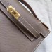 Hermes Etoupe Epsom Kelly Pochette Handmade Bag