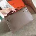 Hermes Etoupe Epsom Kelly Pochette Handmade Bag