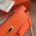 Hermes Orange Epsom Kelly Pochette Handmade Bag