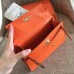 Hermes Orange Epsom Kelly Pochette Handmade Bag