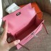 Hermes Pink Epsom Kelly Pochette Handmade Bag