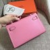 Hermes Pink Epsom Kelly Pochette Handmade Bag
